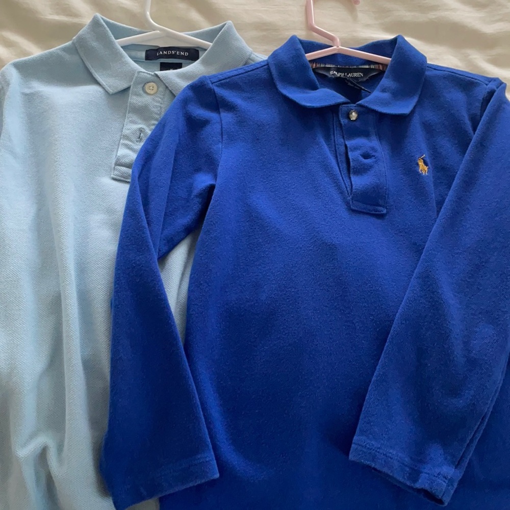 Ralph Lauren girls polo and Land’s End polo size 6